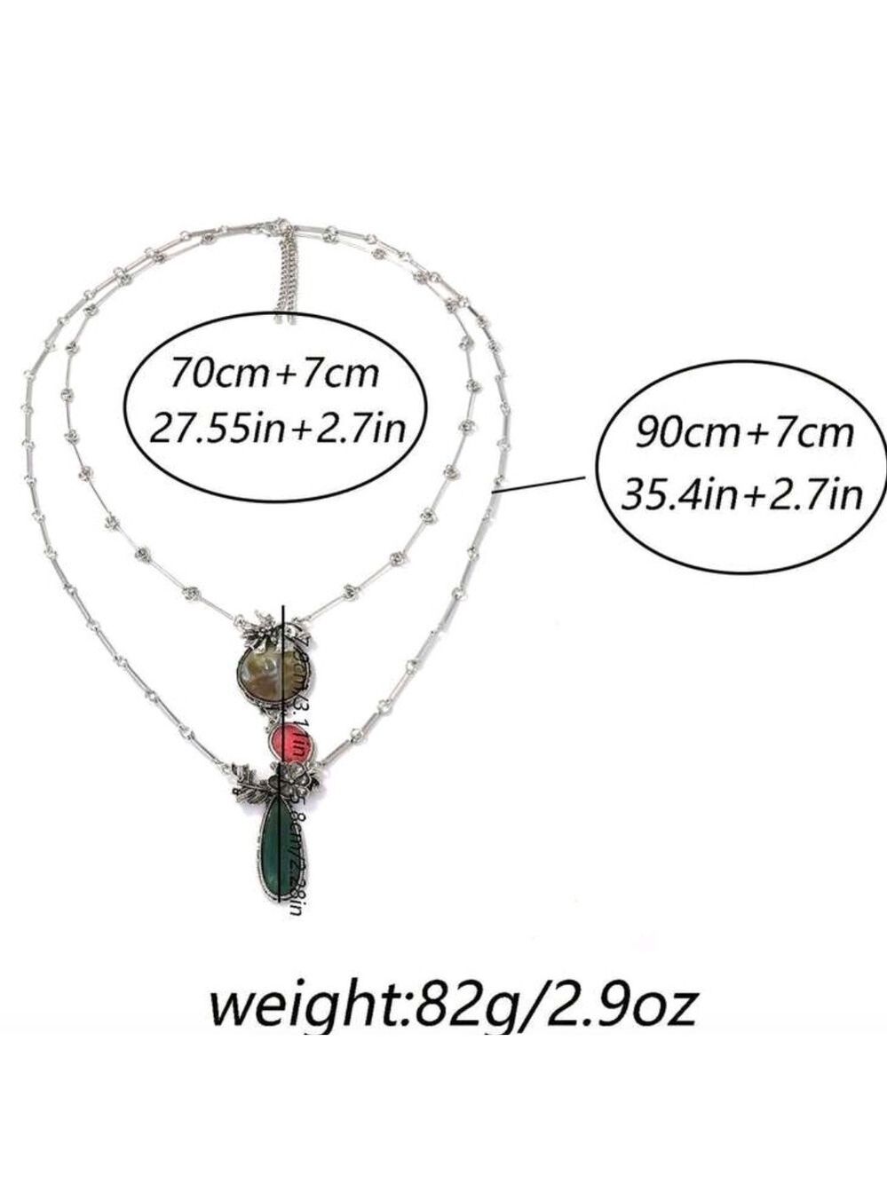 Elegant Silver and Green Pendant Necklace - Picture 5 of 5